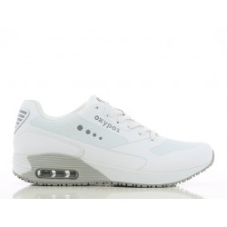 JUSTIN chaussures professionnelles genre basket de marque OXYPAS, coloris blanc/gris